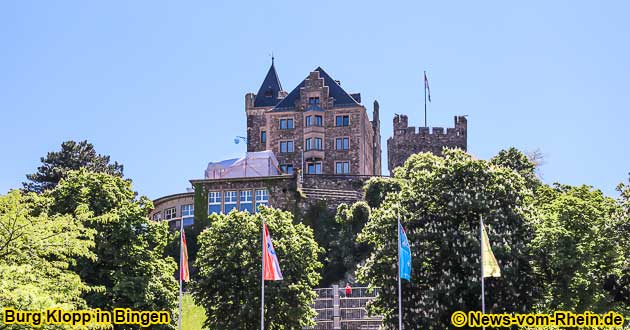 Klopp Castle is the landmark of Bingen am Rhein and houses parts of the Bingen administration and a gastronomic business.
